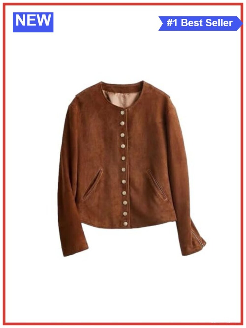 Sheepskin Leather Short Casual Jacket Women's Suede Coat